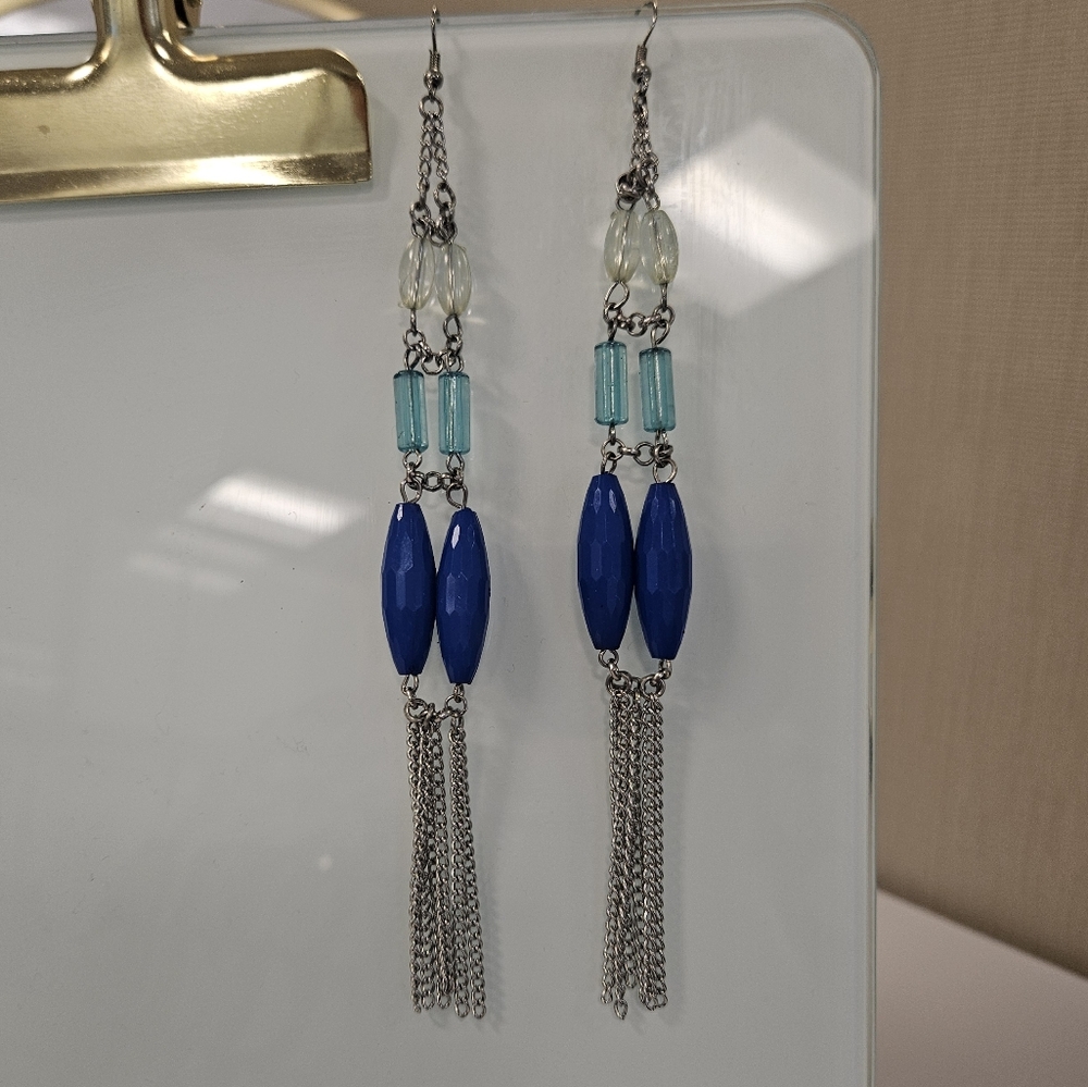 🛍Blue and Silver Chain Earrings